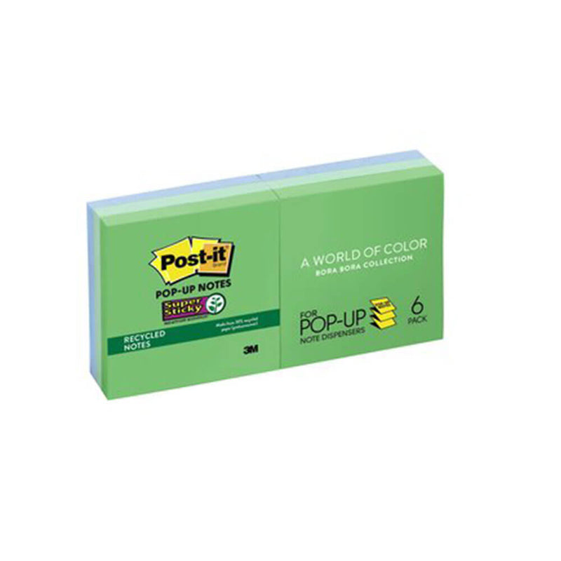 Feuillets Pop-up Super Sticky Post-it 76x76mm (paquet de 6)