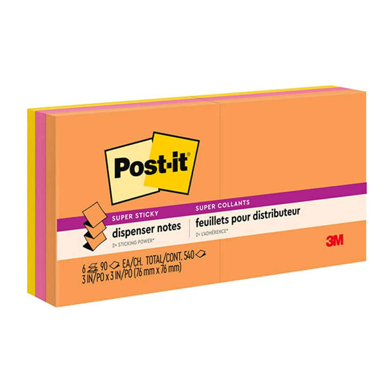 Feuillets Pop-up Super Sticky Post-it 76x76mm (paquet de 6)