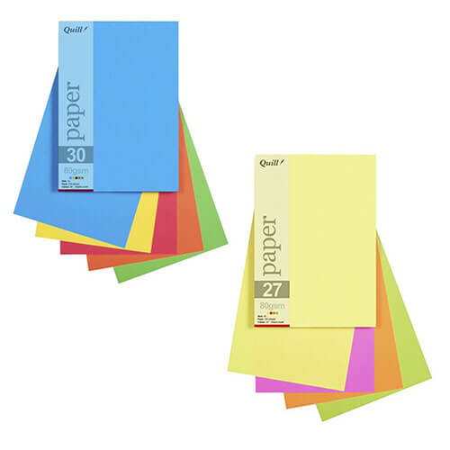 Quill Paper 80gsm A5 Assorted (25pk)