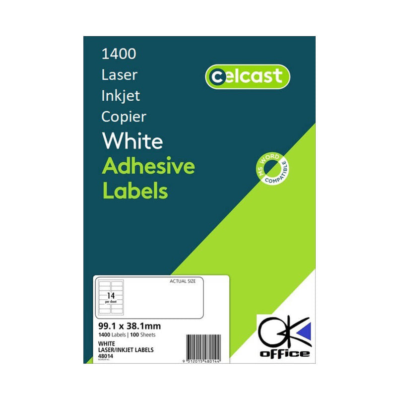 Celcast Laser/Inkjet Etichette White (100pk)