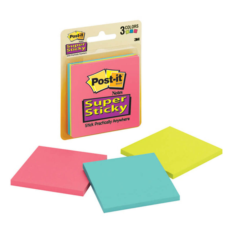 Feuillets Super Sticky Post-it 76x76mm (3 blocs)