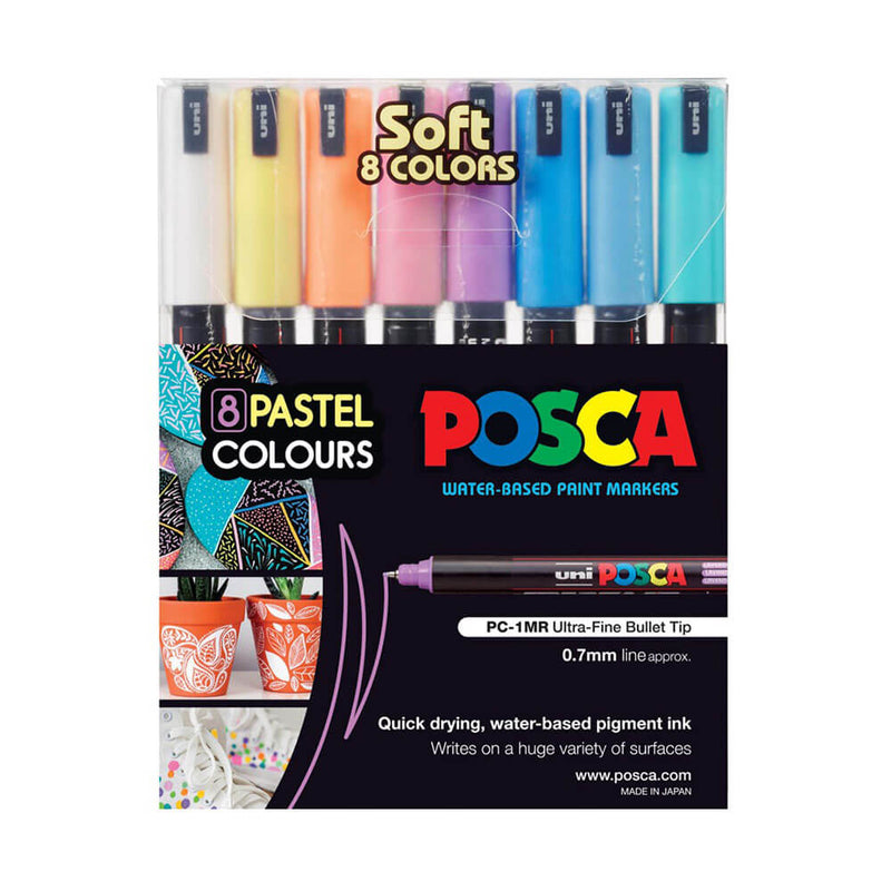 Uni Posca Lackmarker mit extra feiner Spitze (8 Stück)