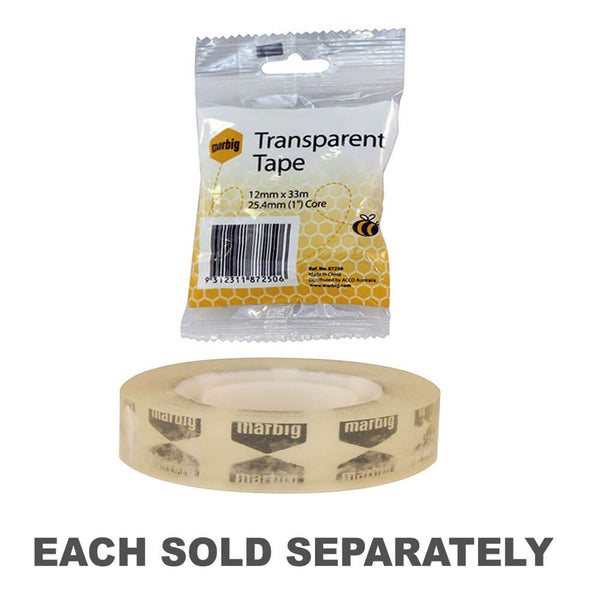 Marbig Tape 25.4mm Core (Transparent)