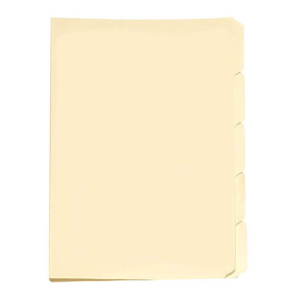 Avery Buff Foolscap Manilla Folders with Tabs (Pack of 5)