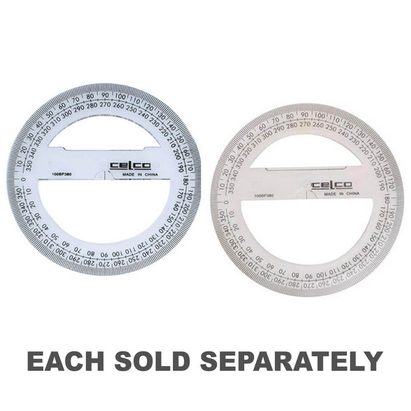 Celco 360 Degree Full Circle Protractor 10cm (Clear)